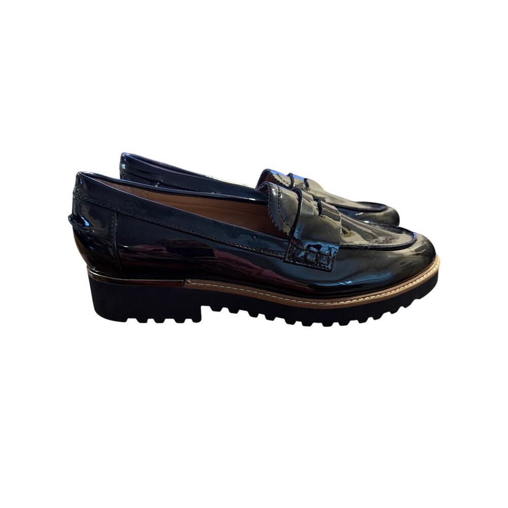 ⭐️ Women’s Franco Sarto Black Patent Leather Loafers Size 7.5. NWOB! Preppy
